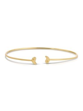 NWT Lucky Feather Connection Gold Dipped Cuff Bracelet - Yin Yang - Balance